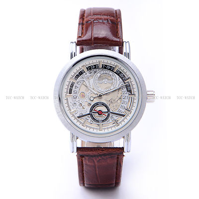 skeleton watch with date