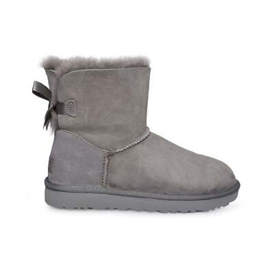 UGG Mini Bailey Bow II Grey Boots | eBay