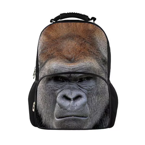 Representación Significativo claro Cool Men Bags Animal Backpack Funny School Bags Gorilla Travel Rucksack  Book Bag | eBay