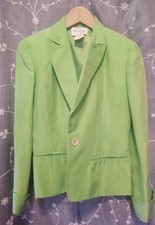 HUGO BUSCATI COLLECTION  Jacket Women Sz 4 Shiny Mint Green Blazer 100 Silk
