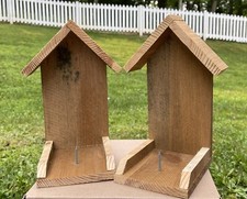 SET OF TWO DELUXE Handmade Squirrel Feeder Corn Cob Easy to Fill Cedar NEW