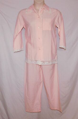 Vtg MARY JANE Pink 2 Pc Sleep Pajama Set Size 32