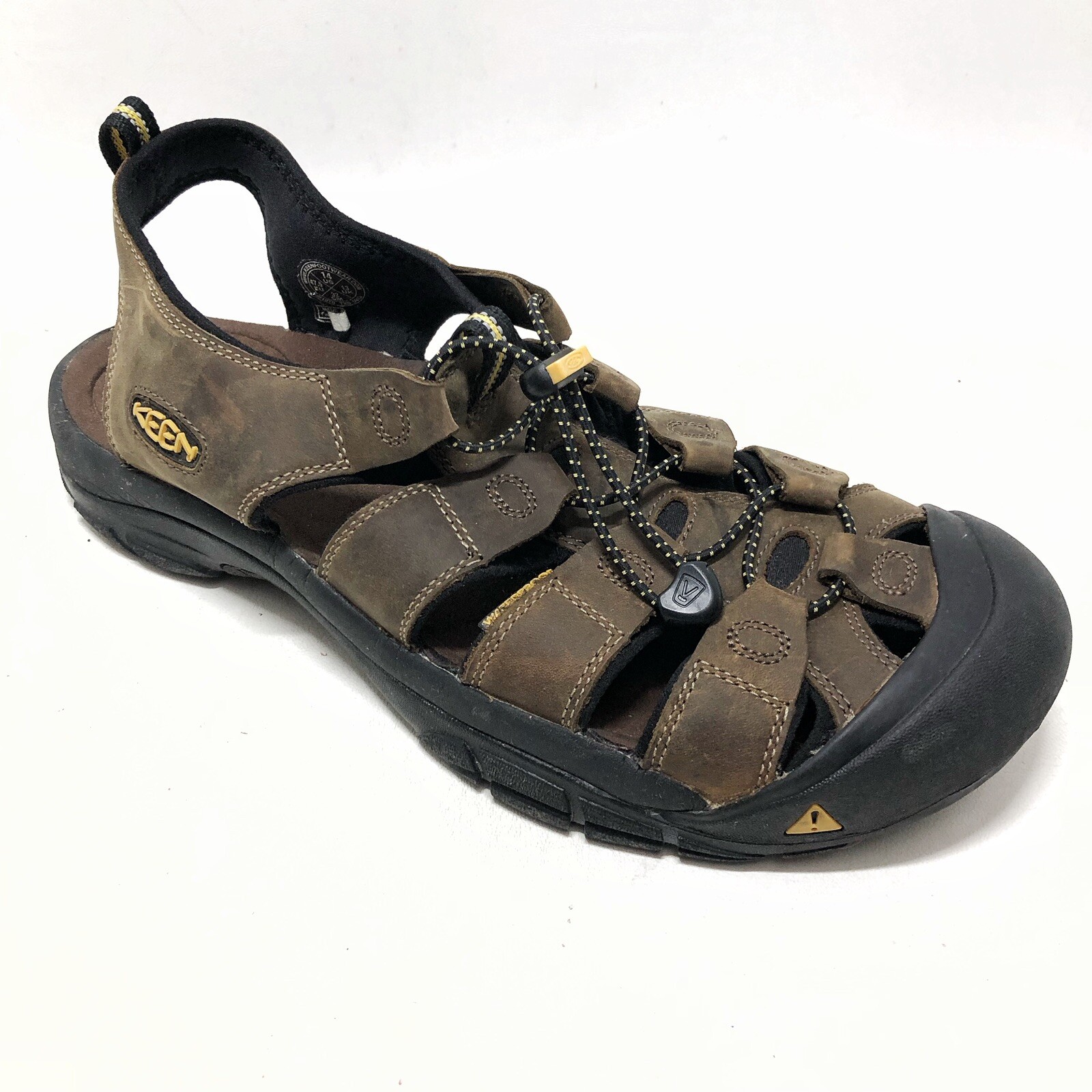Sandali da trekking marroni Keen Newport H2 da uomo taglia 14 impermeabili punta chiusa slip on