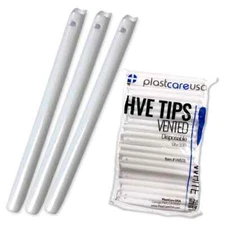 100 (1 Bag) HVE High Volume Evacuation Suction Dental Tips, Vented (White)