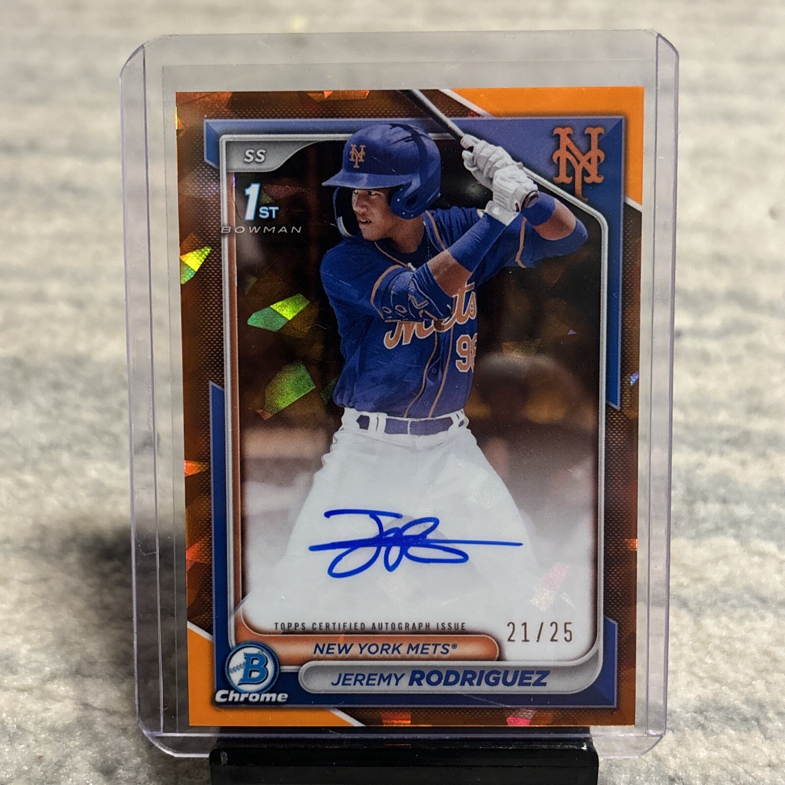 2024 Bowman Chrome Sapphire Jeremy Rodriguez Auto Orange /25 NY Mets CSPA-JRO