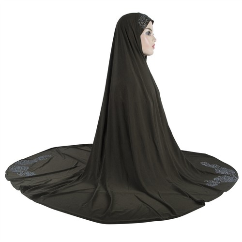 Muslim Ramadan Women One Piece Large Khimar Burqa Scarf Hijab Islamic Wrap Shawl - Picture 37 of 55