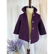 Beautiful Janie and Jack girls purple tweed jacket size 12-18 months