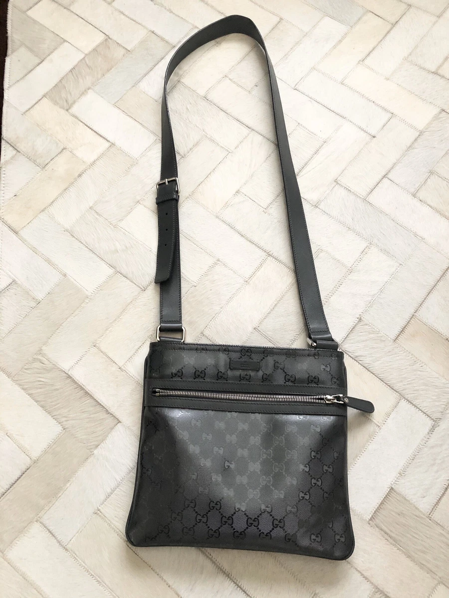 Gucci Gg Imprimé Flat Messenger Bag in Black for Men