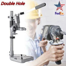 Bench Clamp Drill Press Stand Workbench Repair Tool For Hand Drills  2 Hole  TOP