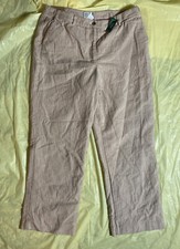 NWT LL Bean Misses Camel Herringbone Pant size 16 regular classic fit