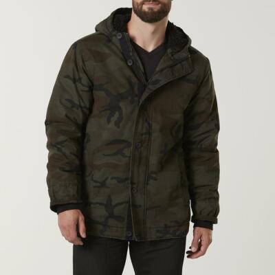 Surplus Men's Hooded Parka army camo jacket Black warm Winter Coat