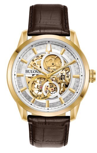 Мужские кожаные часы Bulova Classic Sutton с механическим и автоматическим управлением, 43 ММ 97A138