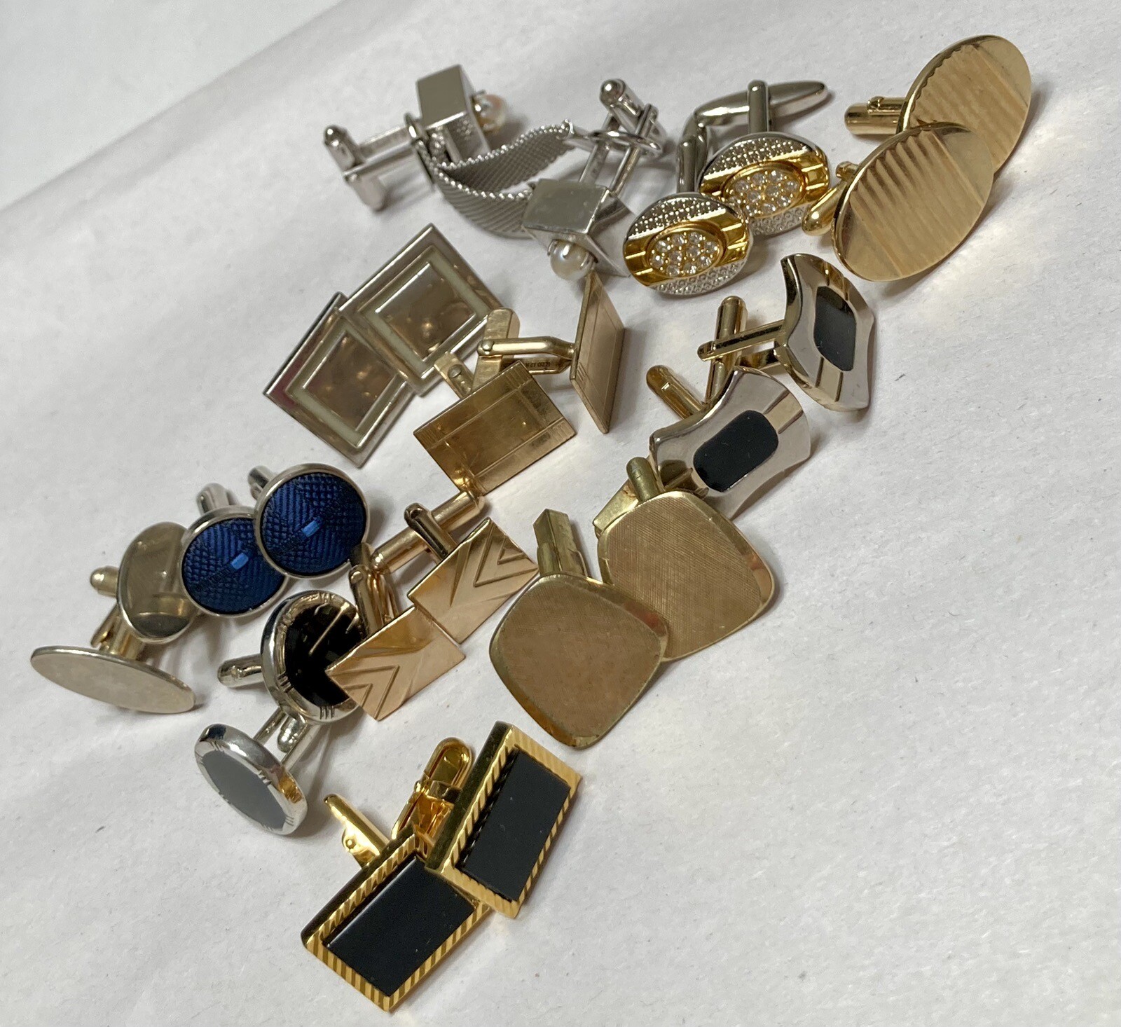 Vintage Mens Cuff Links HUGE Lot Mixed Metals Sterling Gold Filled