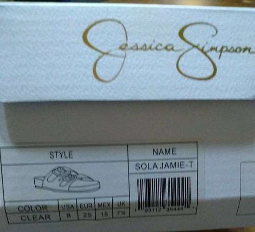JESSICA SIMPSON GIRLS Leopard Print Flip Flops CLEAR 2 STRAPS Size 8C - Picture 6 of 6