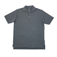 Turtleson Polo Shirt Mens Large Navy White Tour Performance Striped Stretch Golf