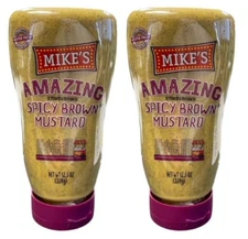 Mike's Amazing Stoneground Spicy Brown Mustard (Pack of 2) 12.5 oz Bottles