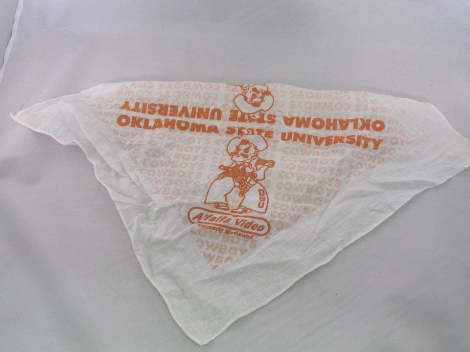 Bandana/Bufanda de Alfalfa Blanca y Naranja de la Universidad Estatal de Oklahoma Video sin etiquetas Foto 2 de 4