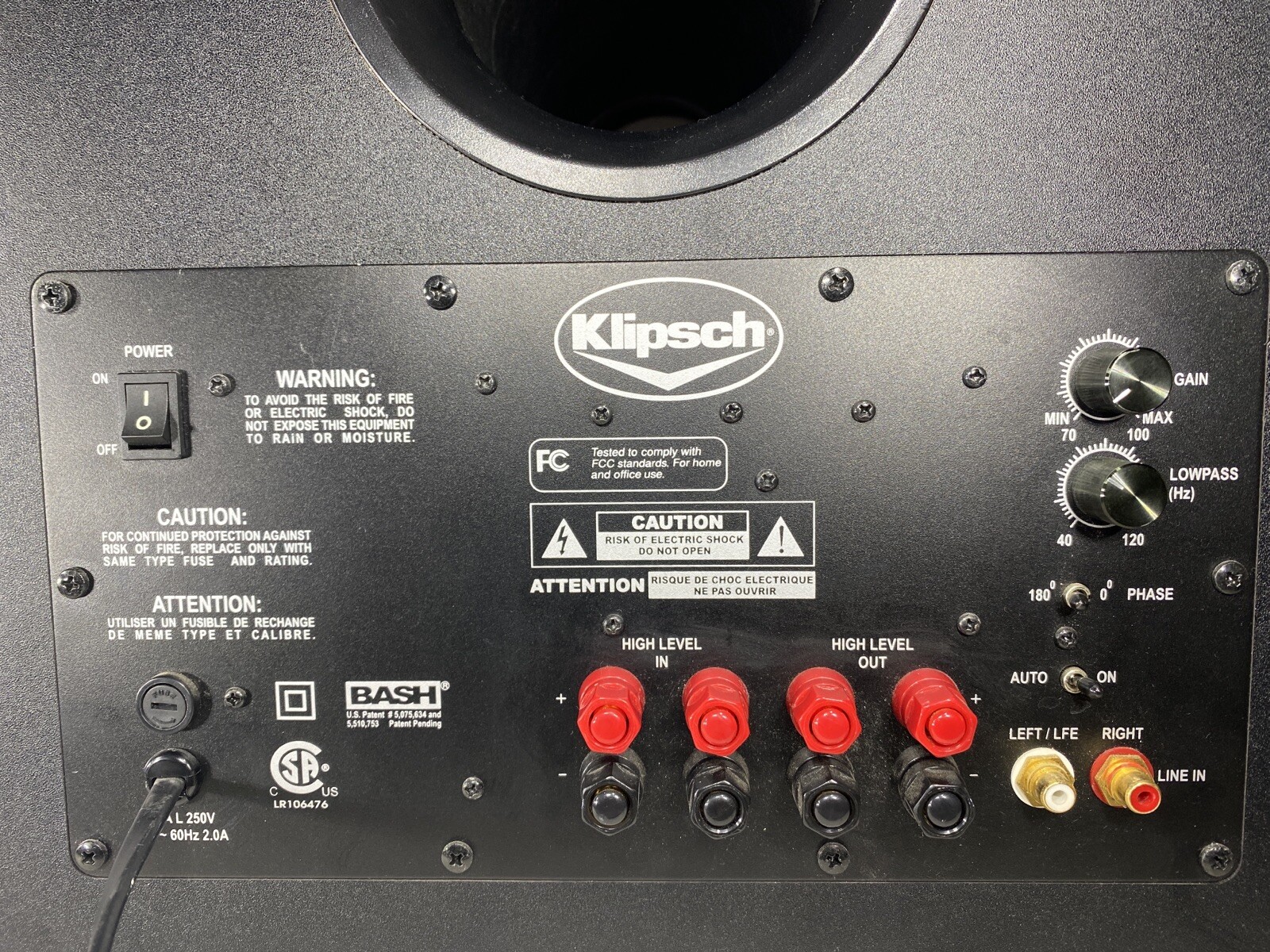 klipsch sub 10 amp replacement