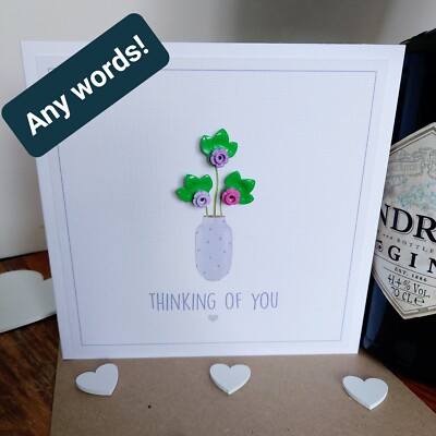 Personalisieren Sie echte LEGO BLUMEN Karte Thinking Of U Happy BIRTHDAY VASE Liebe Sorry