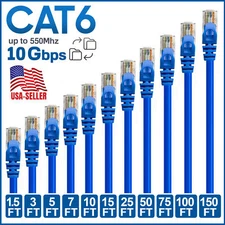 CAT 6 Ethernet Cable Lan Network CAT6 Internet Modem Blue RJ45 Patch Cord LOT