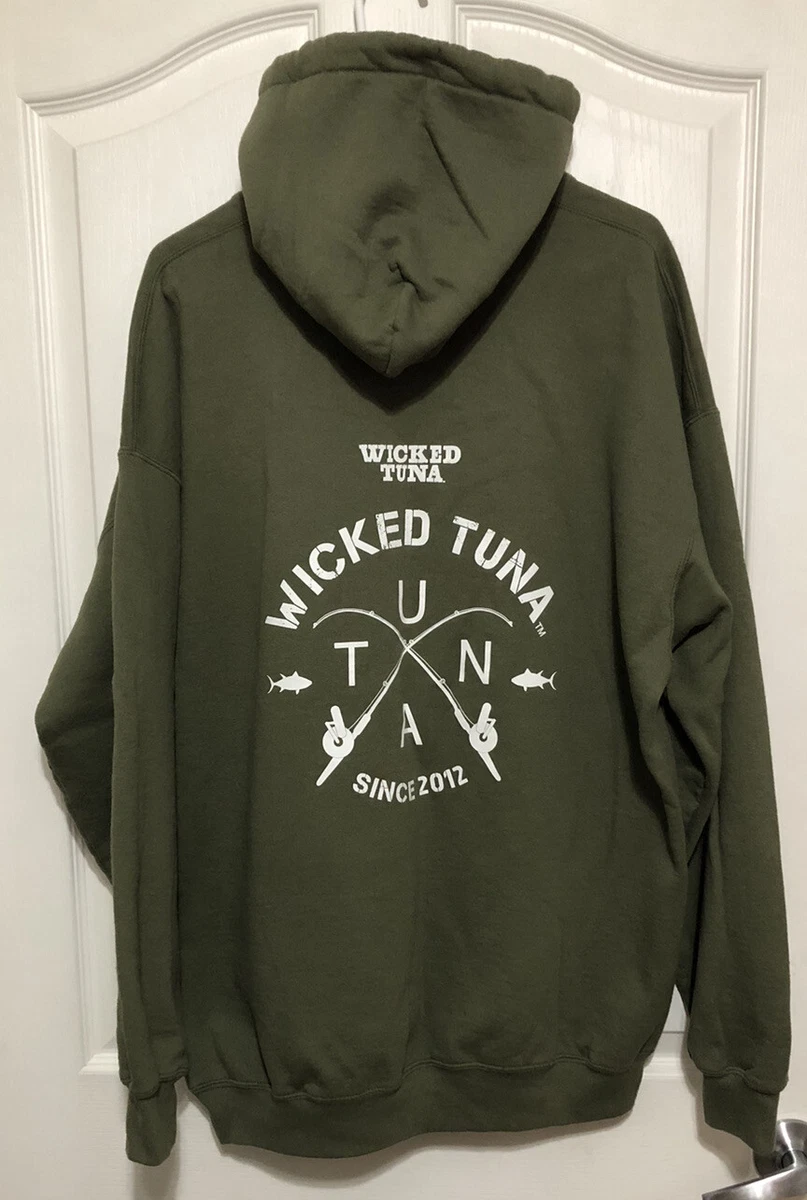 Men s 2XL Wicked Tuna Outer Banks Hoodie olive green eBay