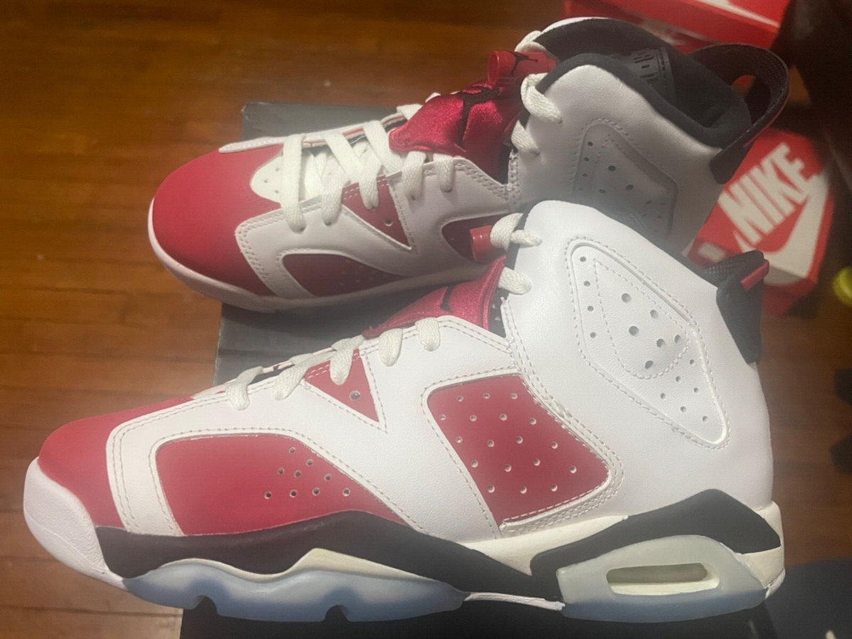 NIKE JORDAN 6 RETRO CARMINE GS 384665-106 | eBay