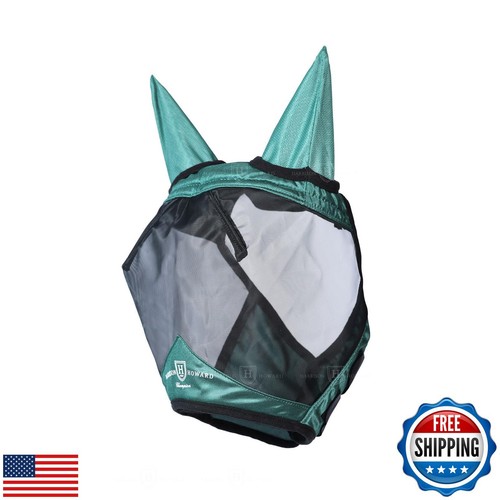 Harrison Howard Pro Luminous Horse Half Face Fly Mask Large Eye Space with Ea - Picture 2 of 5
