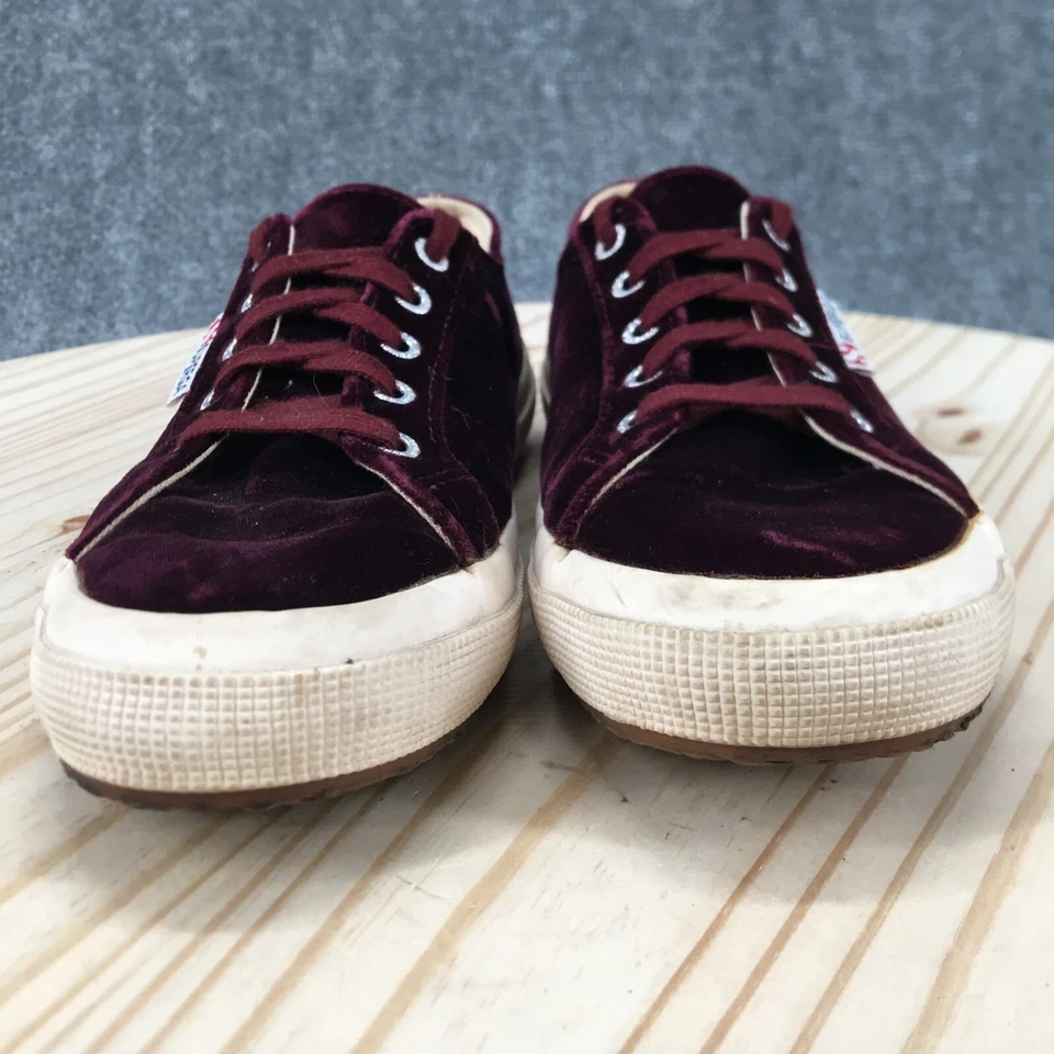 Superga Shoes Womens 7 Mens 5.5 Casual Sneakers Velvet Round Toe Lace Up Low - Image 4 of 4