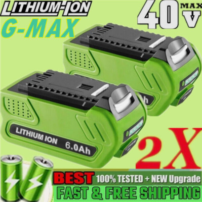 2x 6000mAh 40V Power Li-Ion Akku Für Greenworks G-MAX 40V 29462 29472 29727 AKKU