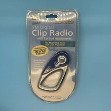 FM Digital Clip Radio With Ear Bud Headphones New