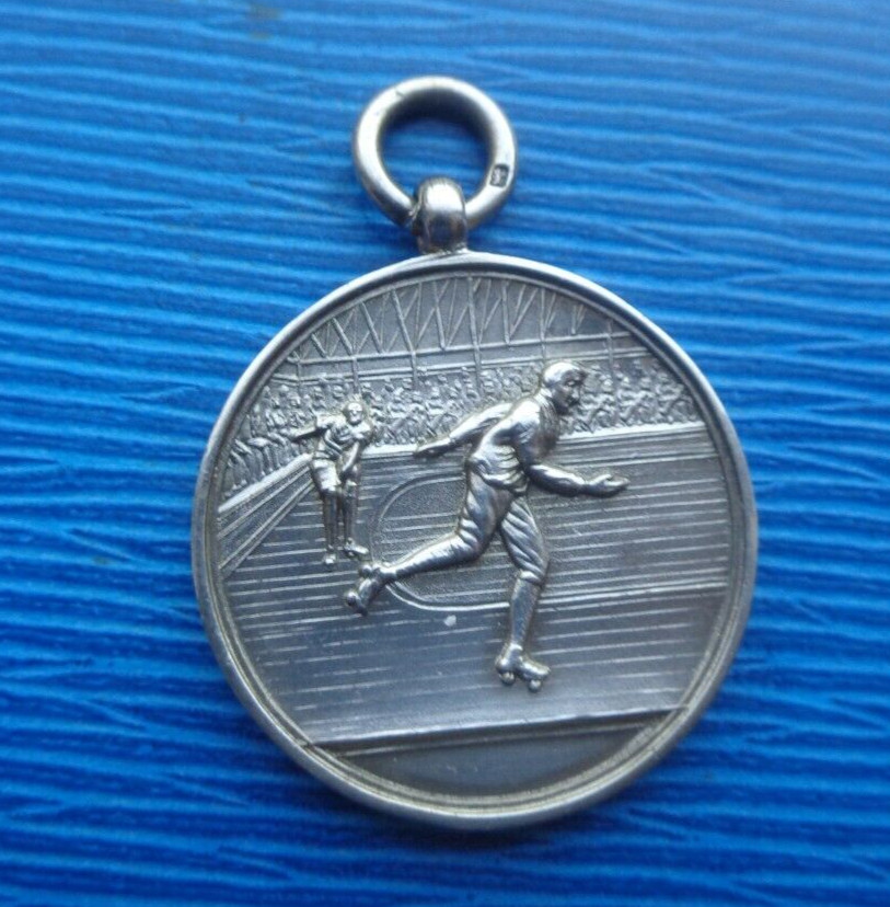 Rodillo de Patinaje Medalla Plata de Ley Escudo Antigüedad Altura / M 1909