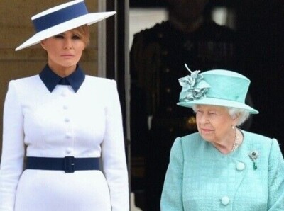 Queen Elizabeth II und Melania Trump unsigniertes 8'' x 6'' Foto *25