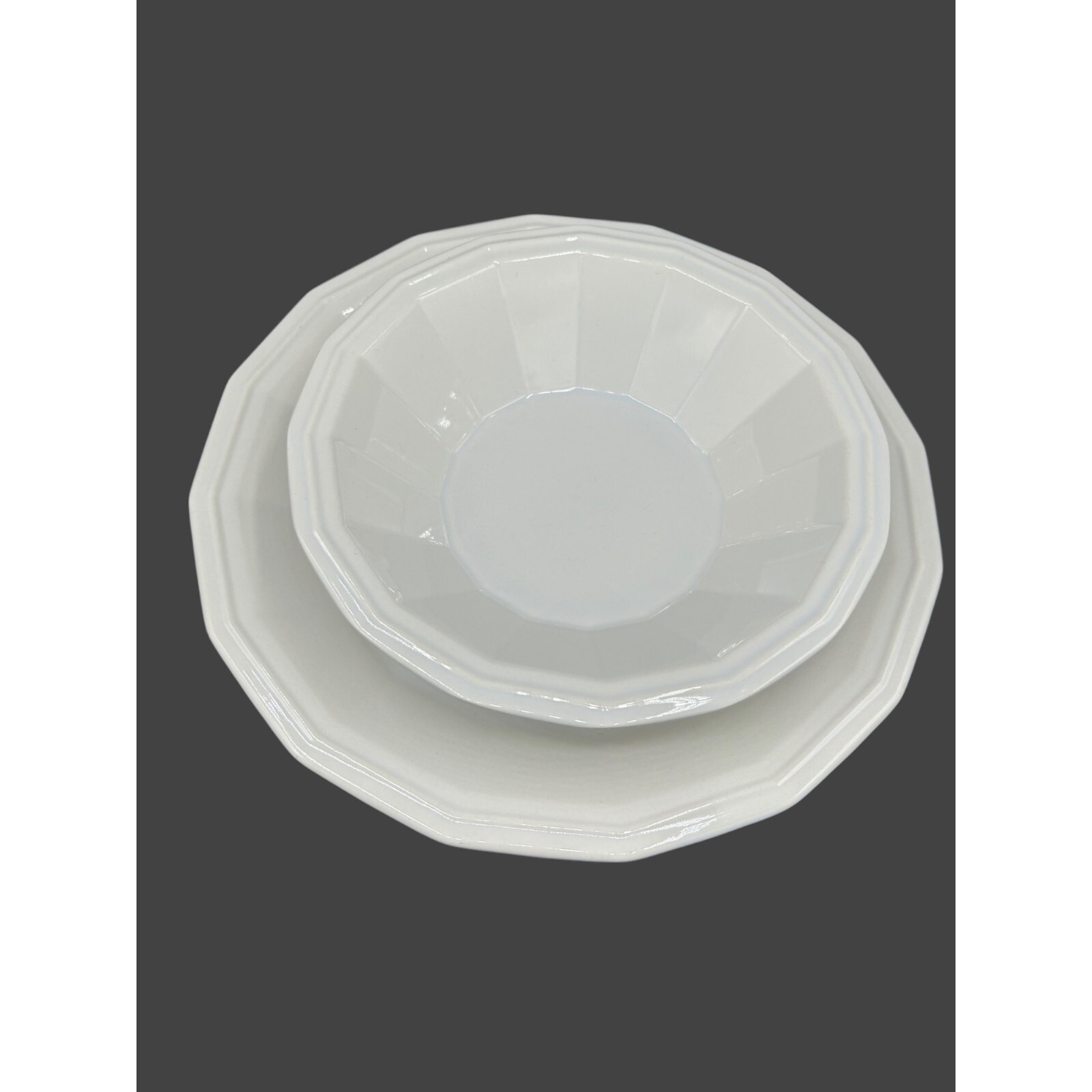 Homer Laughlin Colonial White Serving Bowl and Chop Plate Vintage Discontinued P