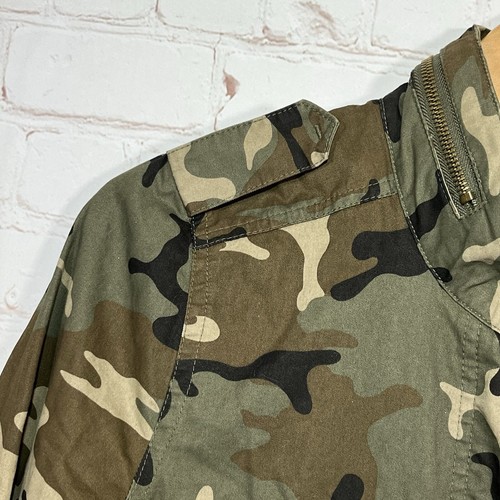 Love Tree tarnfarbene Militärjacke Damen klein durchgehender Reißverschluss Stehkragen Armee Utility - Bild 4 von 12