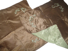 CROSCILL PLATEAU GREEN BROWN MATELASSE 2 EURO PILLOW SHAMS 26X26