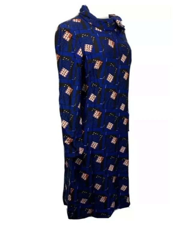 复古 70 年代 Adele Simpson Union Made A Line 连衣裙 领带 办公室 职业 复古 — 第 2/4 张图片