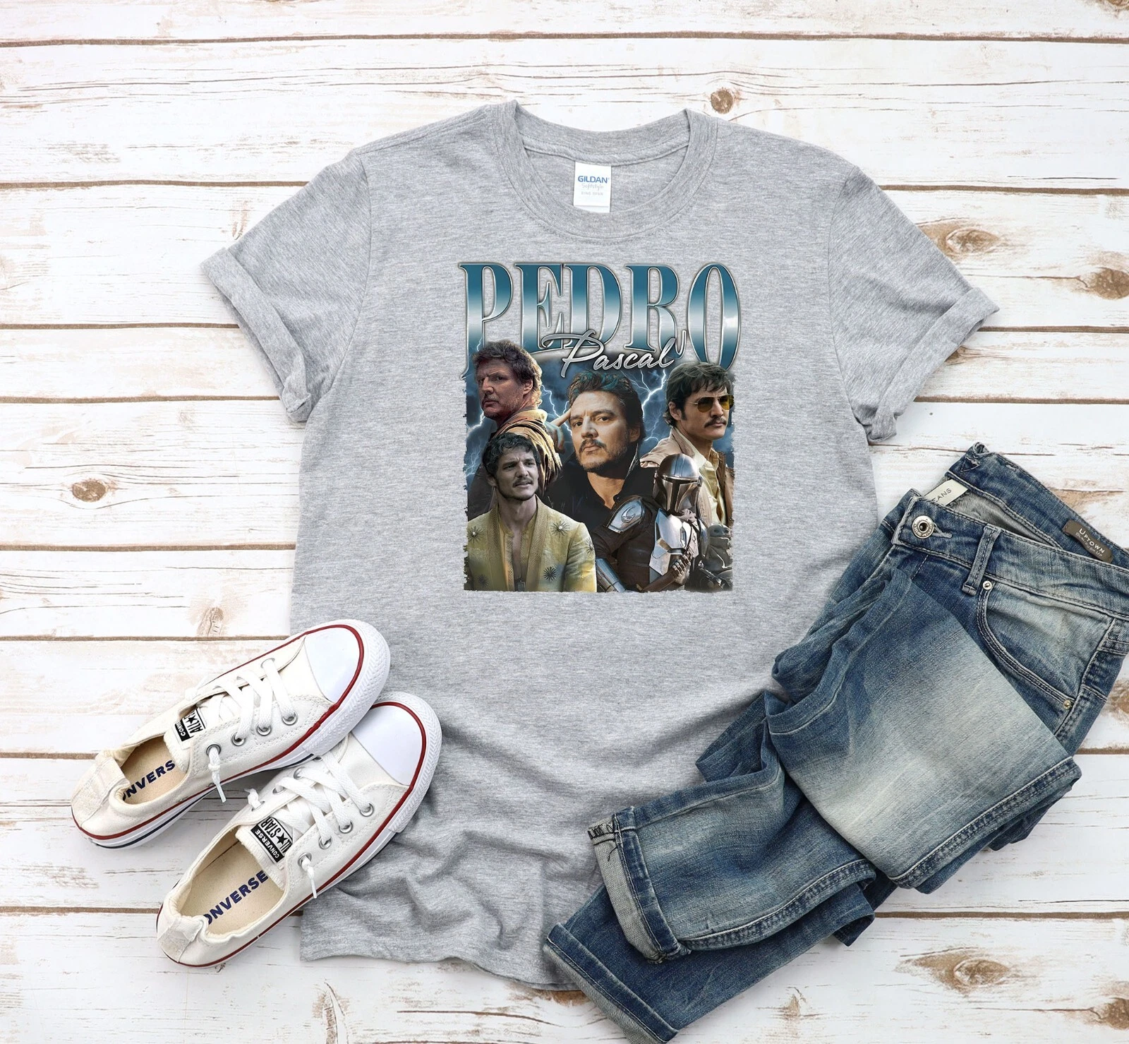 Pedro Pascal T-Shirt Fan Art Collage Unisex Shirt Baseball
