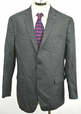 Joseph A Banks Mens 46L Long Wool Blend Charcoal Gray Formal Business Blazer