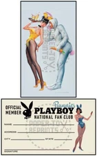 PLAYBOY BUNNIES ART CARD AND FAN CLUB MEMBERSHIP CARD