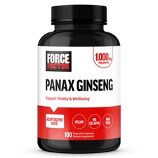 Force Factor, Panax Ginseng, 1,000 mg, 100 Vegetable Capsules