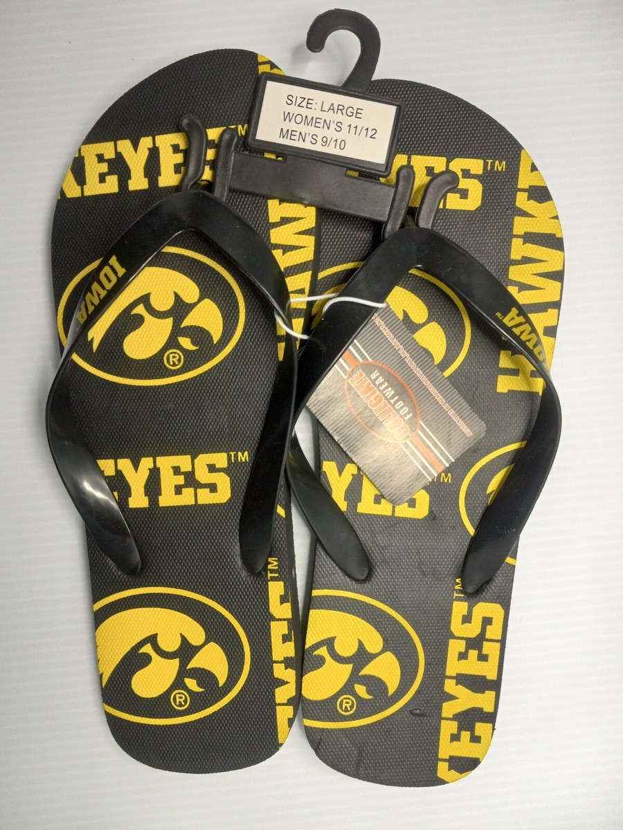 Iowa Hawkeyes Flip Flop Sandal Slippers Collegiate Licensed