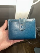 Blue Leather Mini Wallet 