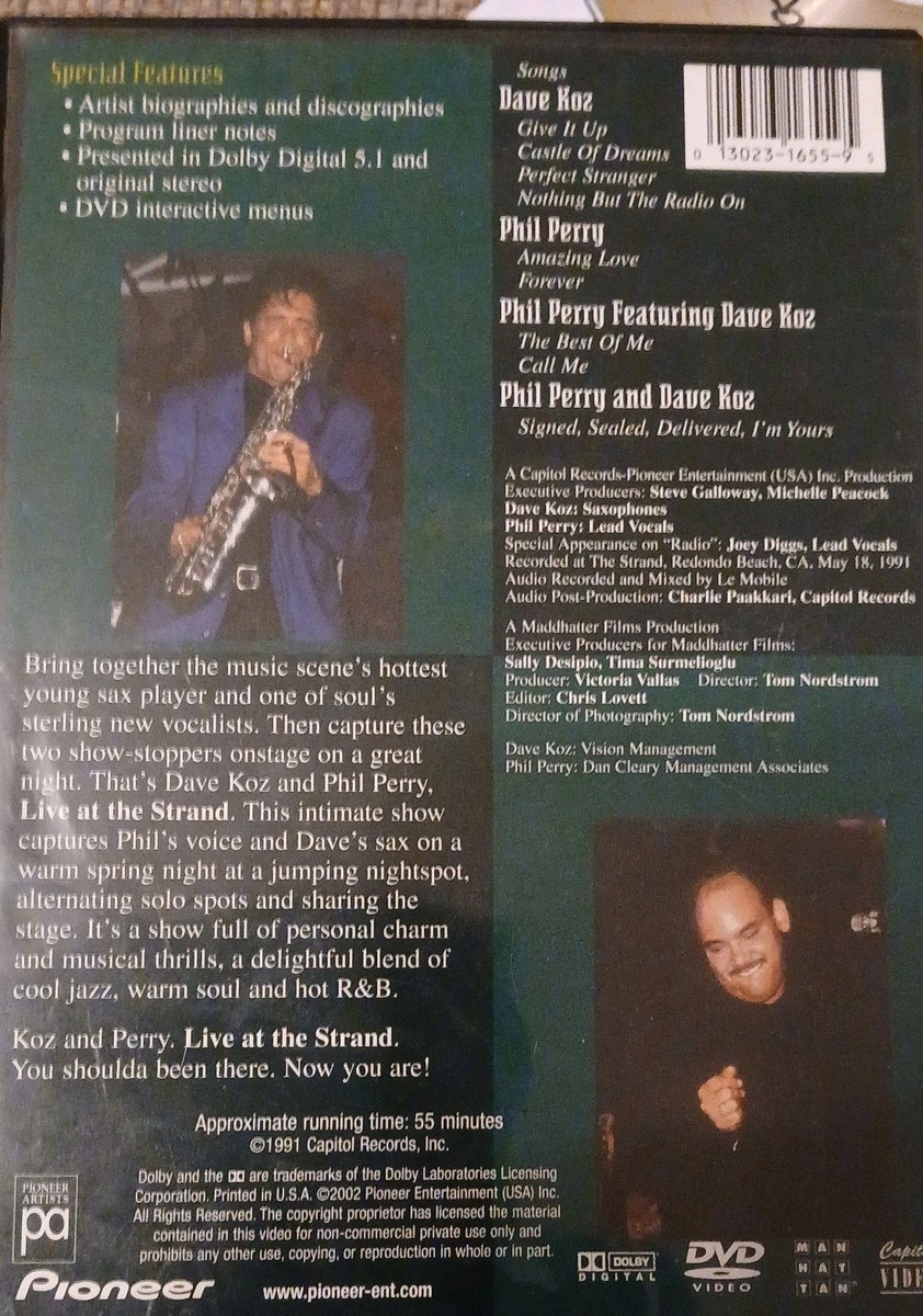 ミュージック Dave Koz&Phill Perry /Live at the Strand Amazon.com: Dave Koz & Phil Perry - Live at the Strand [DVD