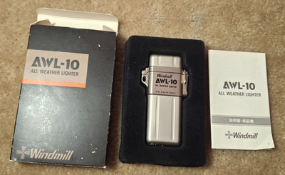 WINDMILL AWL-10 ALL WEATHER LIGHTER, WIND & WATER PROOF, SILVER