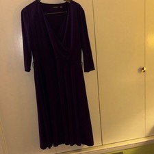 Ralph Lauren Purple 1/4 Sleeve Mock Wrap Maxi Dress Sz 14 Party Office Holidays
