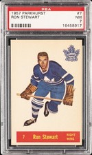 1957 PARKHURST #7 RON STEWART PSA 7