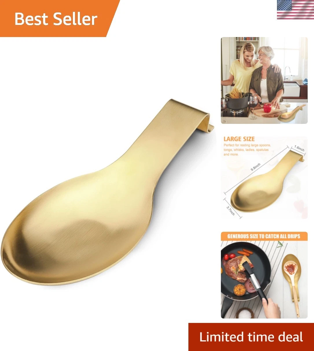 Stainless Steel Spoon Rest, Spatula Ladle Holder, Stainless Steel Utensil Spo...