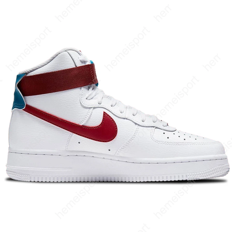 Nike Mujer Air Force 1 Alto Blanco Equipo Rojo 334031-119 Foto 2 de 4