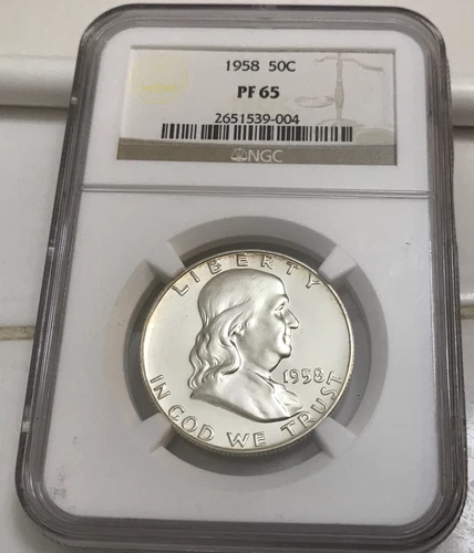 1958 Franklin Half Dollar NGC PF 65