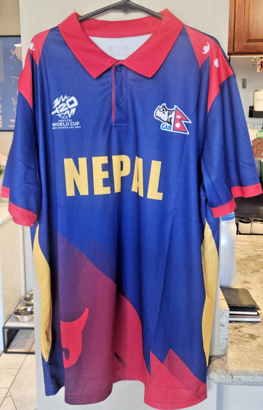 Kelme Nepal 2024 Men's T20 World Cup Jersey XXL Cricket Blue